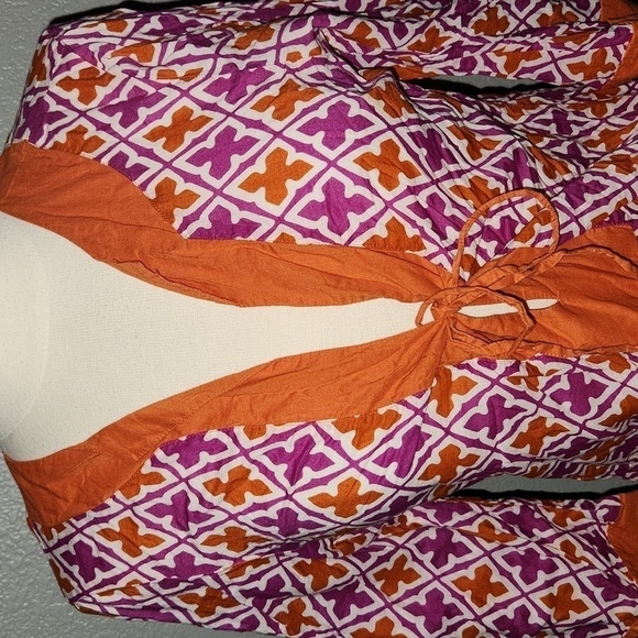Banana Republic Orange/Purple Swimsuit Cover up or Tunic Size Small - Picture 2 of 7